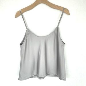 Silver grey camisole tank | crop fit with spaghetti straps